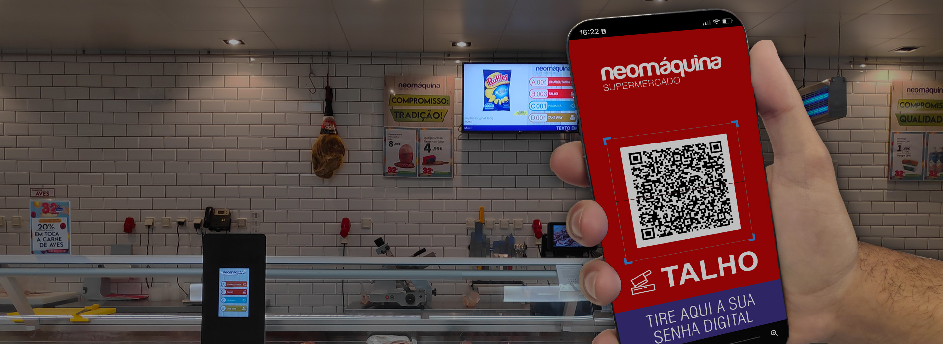 Service with tickets by QR Code or Voice.